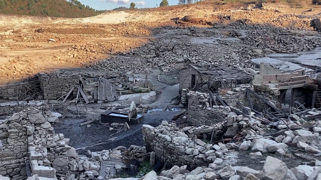 Spanish Village Surfaces During Drought