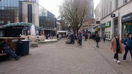 Shoppers walking through Commercial Road, Portsmouth