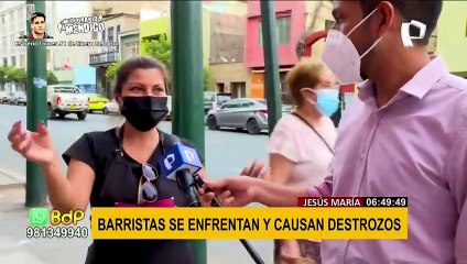 Barristas se enfrentan y causan destrozos en Jesús María