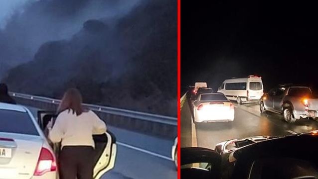 Heyelan nedeniyle kapanan Karadeniz Sahil Yolu 1 saat sonra trafiğe açıldı