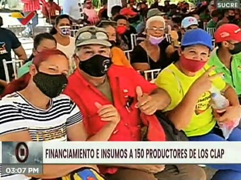 Entregan financiamiento e insumos a 150 productores de los CLAP en el estado Sucre