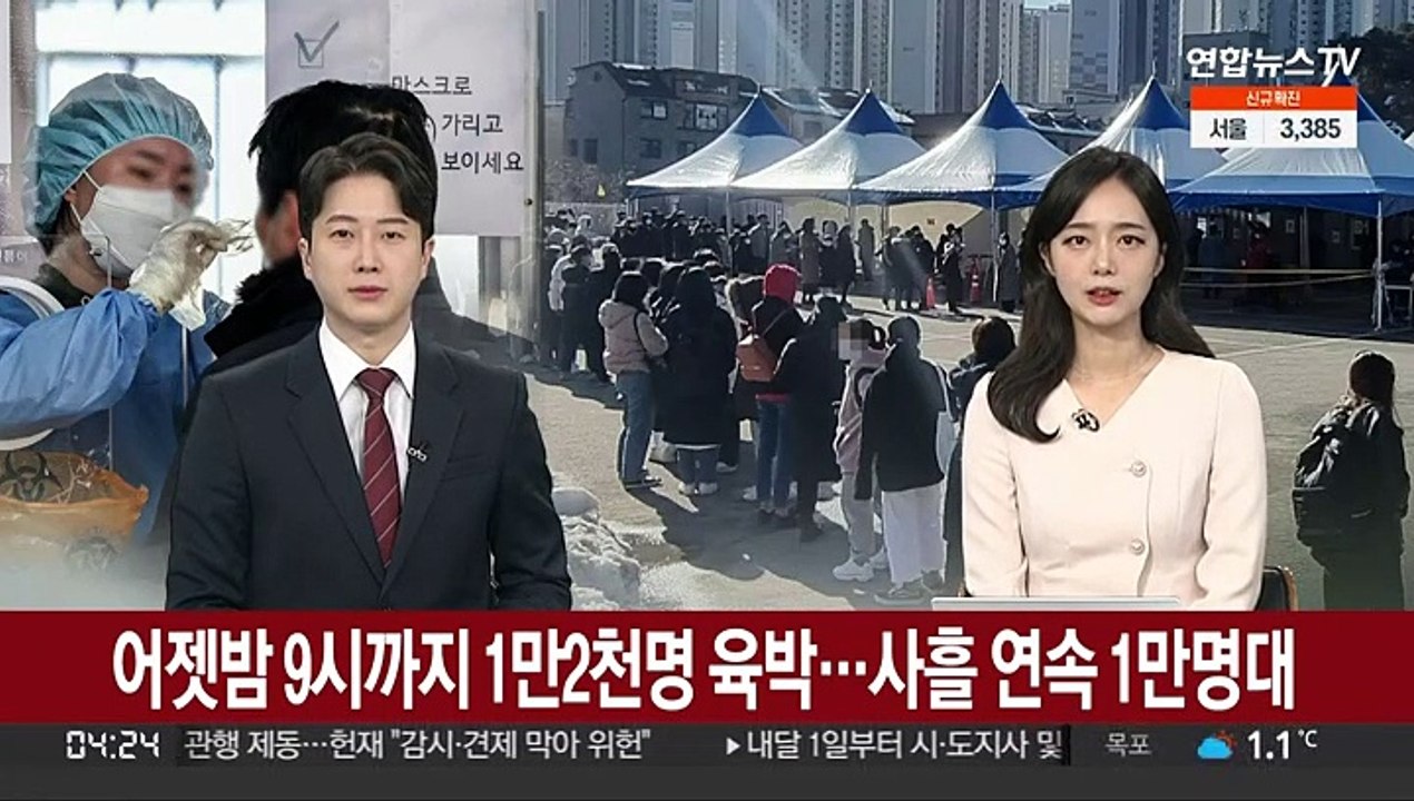 어젯밤 9시까지 1만2천명 육박…사흘 연속 1만명대