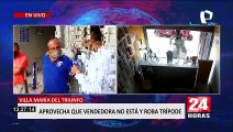VMT: Delincuente roba trípode en tienda de celulares  frente a caseta de Serenazgo