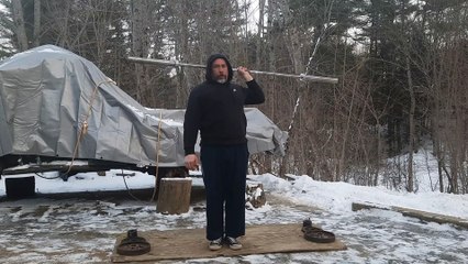 One Hand Behind the Neck Presses 20kg