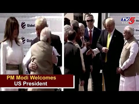 PM Modi welcomes US President at Ahmedabad airport | Donald Trump | TV5 Kannada