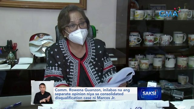 Comm. Rowena Guanzon, inilabas na ang separate opinion niya sa consolidated disqualification case ni Marcos Jr. | Saksi