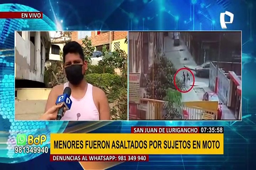 SJL: delincuentes en moto asaltan a dos adolescentes a plena luz del día