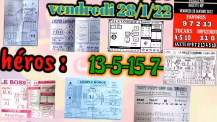 2 prono de vendredi 28/1/22 avec des journaux de course pmu turf