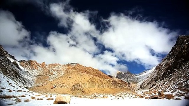 Brilliant cloud, sky and mountain time lapse over Ladakh, India