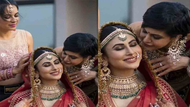 Mouni Roy का Bengali wedding look देख Mandira Bedi ने कानों में बोल दी ये बात | FilmiBeat