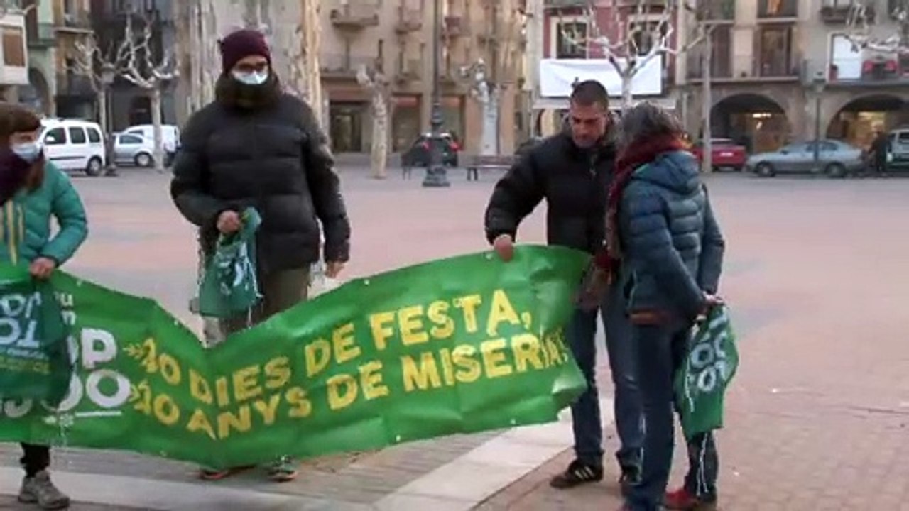 La plataforma contra els Jocs Olímpics d'Hivern protesta contra la visita d'Aragonès a Balaguer
