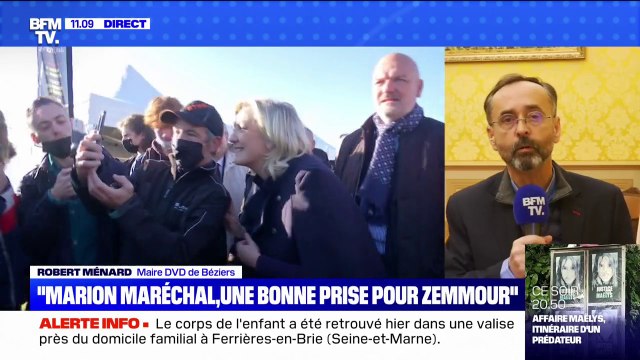 Maréchal/Zemmour: Je crois que c'est une bonne prise pour Éric Zemmour mais je ne suis pas sûr que ça l'aide , réagit Robert Ménard
