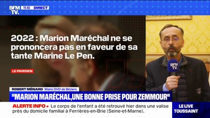 "Pas très glorieux", "un peu minable": Robert Ménard fustige le "suspense artificiel" de Marion Maréchal
