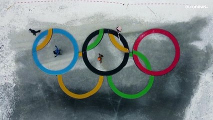 Olympische Ringe als Eiskarussell