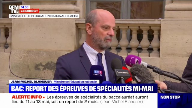 Bac: Jean-Michel Blanquer confirme le report des épreuves de spécialités au 11, 12 et 13 mai