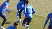 Primer entrenamiento de Wass con el Atlético de Madrid