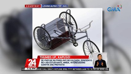 De-padyak na panglinis ng kalsada, idinisenyo ng 4 na estudyante | 24 Oras