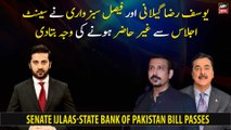 Yousuf Raza Gillani and Faisal Subzwari explained the reason for their absence from Senate session