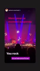 Concert de Carla Bruni, le 26 janvier 2022, à l'Olympia, à Paris. Vidéo partagée par Karine Le Marchand sur Instagram.