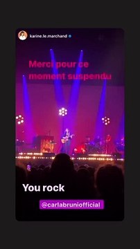 Concert de Carla Bruni, le 26 janvier 2022, à l'Olympia, à Paris. Vidéo partagée par Karine Le Marchand sur Instagram.