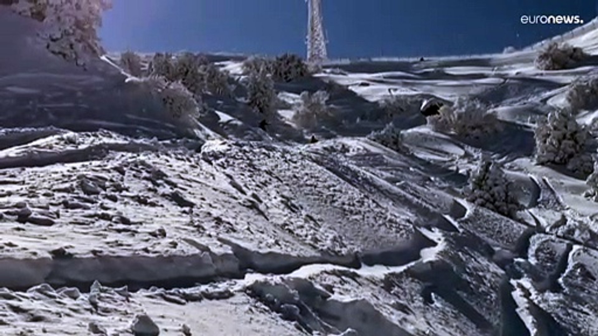 Esquí y snowboard en el monte Olimpo en la mayor ola de frío en