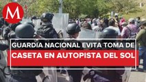 Guardia Nacional impide la toma de la caseta de Palo Blanco por normalista de Ayotzinapa