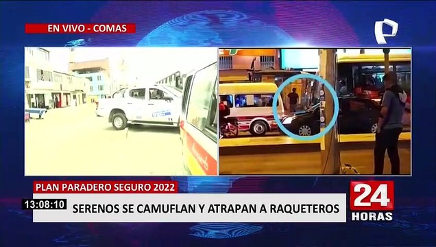 Comas: Serenos se camuflan en paraderos para atrapar delincuentes