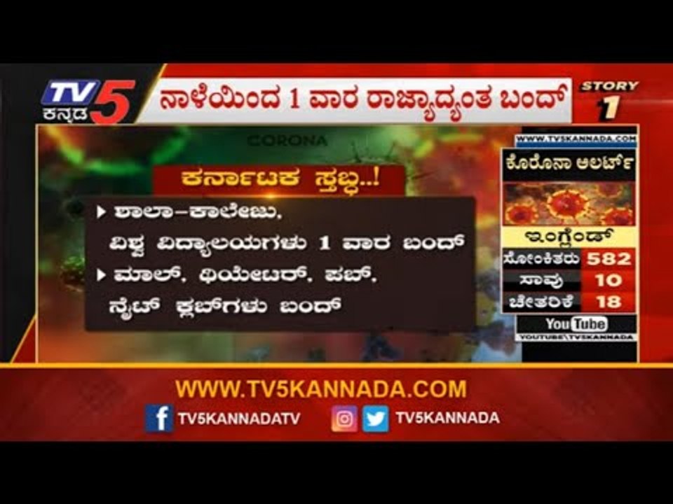 ಕರ್ನಾಟಕ ಸ್ತಬ್ಧ ಏನಿರುತ್ತೆ..? ಏನೇನು ಮಾಡಬಹುದು..?| CM Yeddyurappa | Karnataka | TV5 Kannada