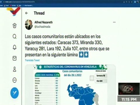 COVID-19 | Venezuela registró 1.978 casos comunitarios,11 importados y 456.386 pacientes recuperados