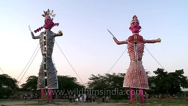 Huge effigies on dussehra