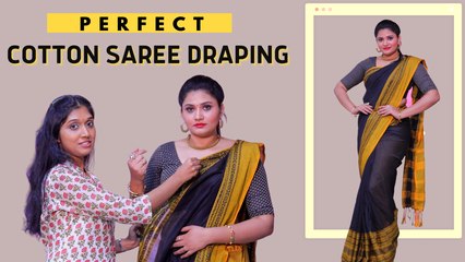 How to Drape Cotton Saree Perfectly in 5 Mins | Easy Saree Draping Tutorial