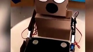 home made card board robot