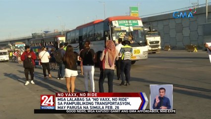 Mga lalabag sa "No vaxx, No ride" sa pampublikong transportasyon, may parusa na simula Feb. 26 | 24 Oras Weekend