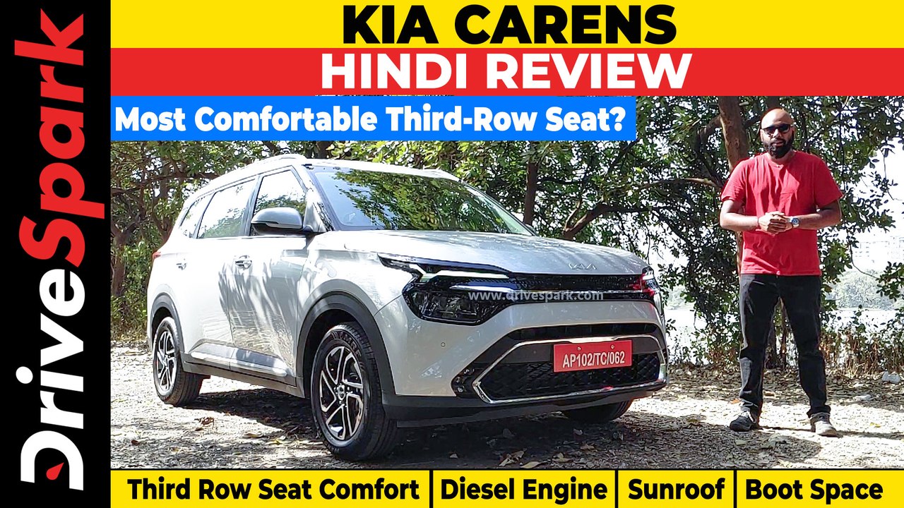 Kia Carens Hindi Review | Third Row Seat Comfort, Diesel Engine Performance, Sunroof, Boot Space