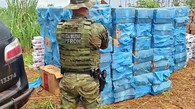 BPFron e PM apreendem 800 caixas de cigarros contrabandeados em Iporã