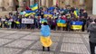 Hundreds gather for 'Stand with Ukraine' protest at Leeds Town Hall on Saturday
