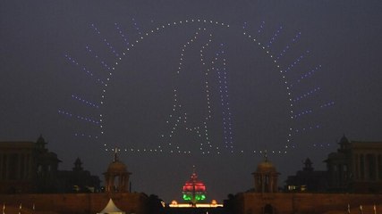 'Made in India' drones make different formations at Beating Retreat ceremony