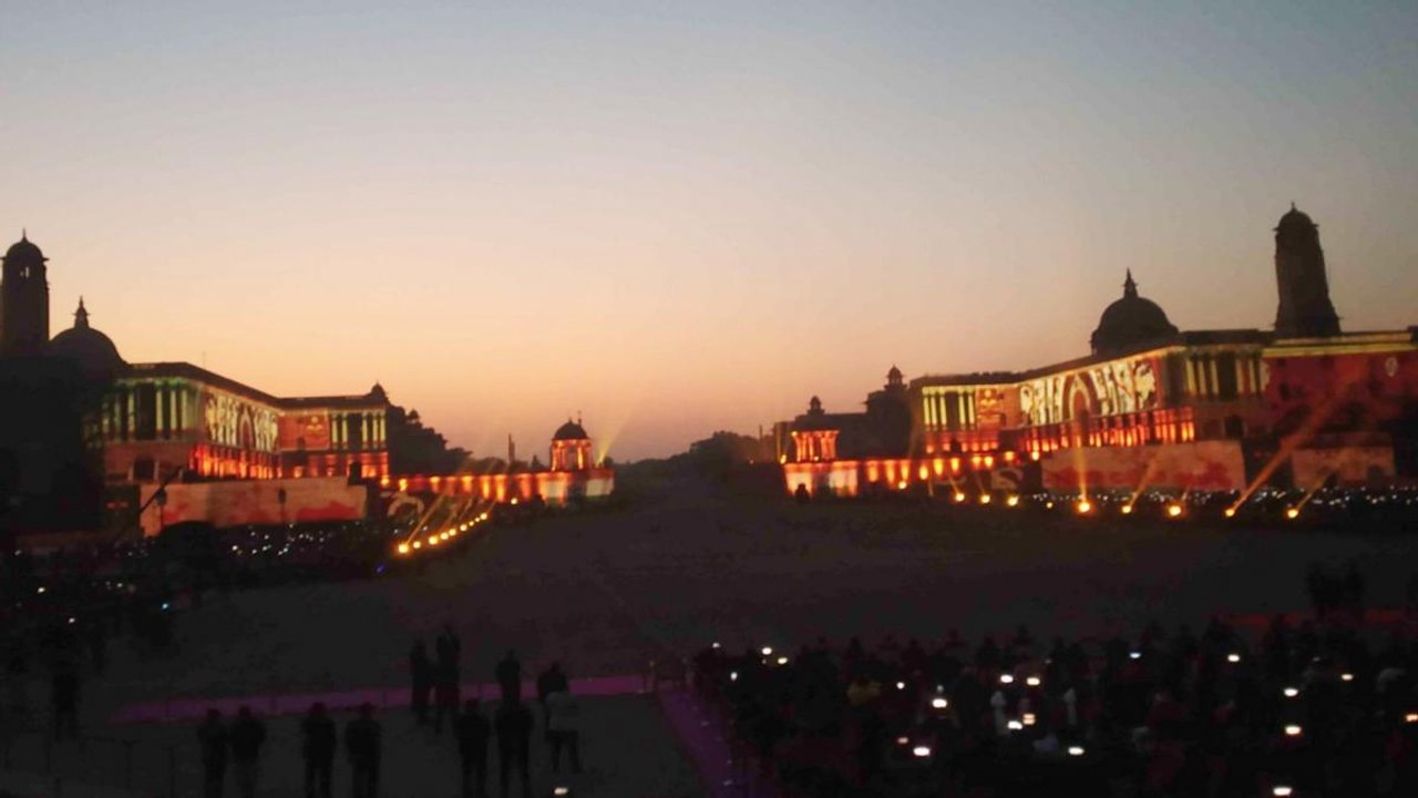 Mega Projection mapping show at Beating Retreat ceremony