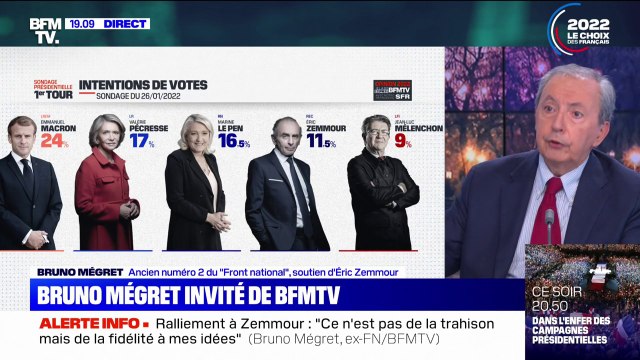 Pour Bruno Mégret, une époque nouvelle s'ouvre avec Éric Zemmour, qui concrétisera la victoire idéologique de la droite