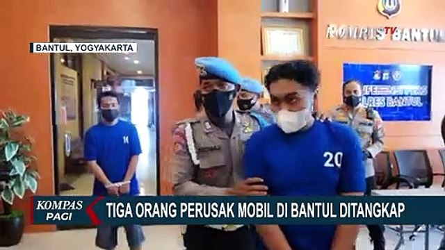 Polisi Tangkap 3 Pelaku Perusak Mobil Disertai Pengeroyokan Pengemudi di Bantul
