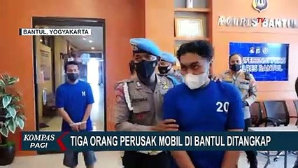 Polisi Tangkap 3 Pelaku Perusak Mobil Disertai Pengeroyokan Pengemudi di Bantul