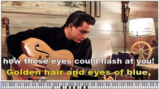 Johnny Cash -Ballad of a Teenage Queen- karaoke Instrumental Version with virtual piano & lyrics video .