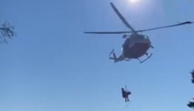 Prato - Escursionista ferita soccorsa in elicottero sul Monteferrato (30.01.22)