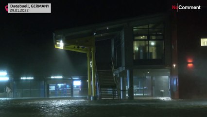 Storm tide hits Germany's North Sea coast