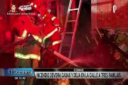 Comas: incendio que inició en carpintería deja varias familias damnificadas