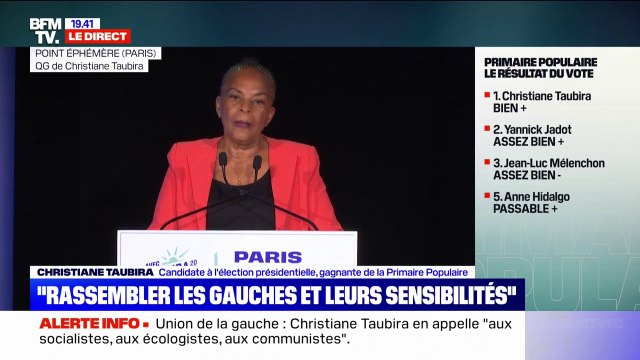 Christiane Taubira: Je prendrai l'initiative d'appeler les autres candidats