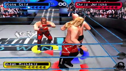 Download Video: WWF Smackdown! 2 Stone Cold vs Chris Jericho vs Shawn Michaels