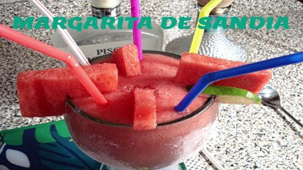 MARGARITA DE SANDIA COMO HACERLA EN CASA. CON SANDIA NATURAL