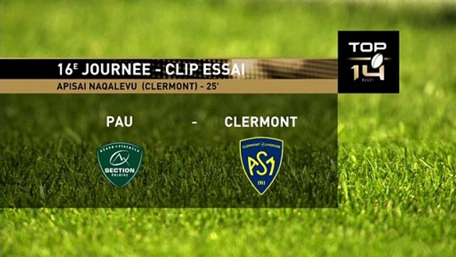 TOP 14 - Essai de Apisai NAQALEVU (ASM) - Section Paloise - ASM Clermont - J16 - Saison 2021/2022