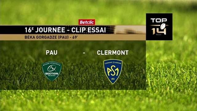 TOP 14 - Essai de Beka GORGADZE (SP) - Section Paloise - ASM Clermont - J16 - Saison 2021/2022